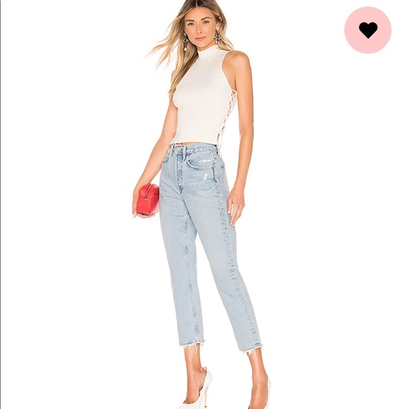 Revolve superdown lace up mock turtleneck top - Picture 4 of 6